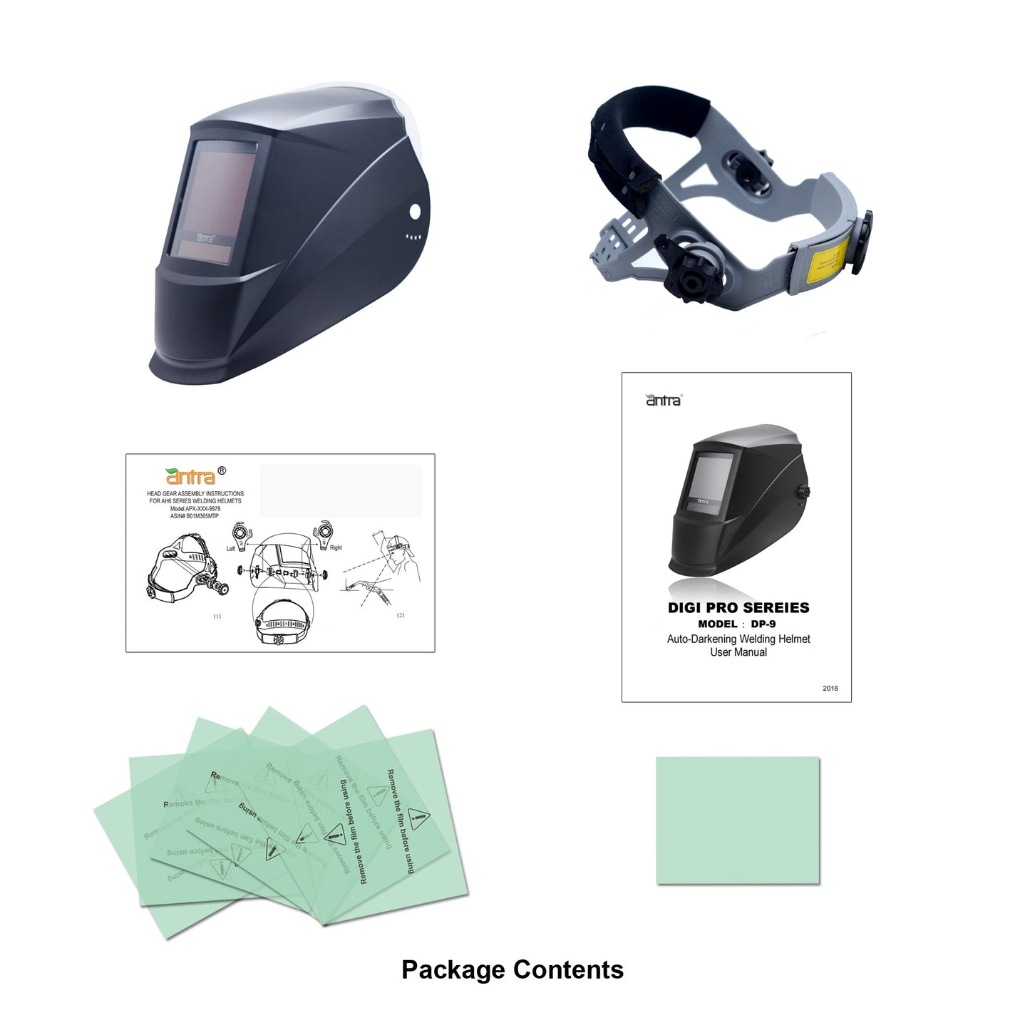 Antra® DP9 Auto-Darkening Welding Helmet – Optical Class 1/1/1/1, Dual Power, Extended Shade Range