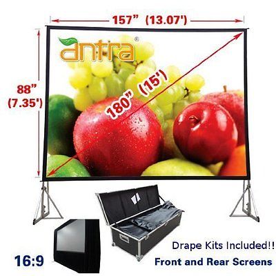 Antra™ PSD-180AA 16:9 Fast Fold Projector Projection Screen with Case Dress kits