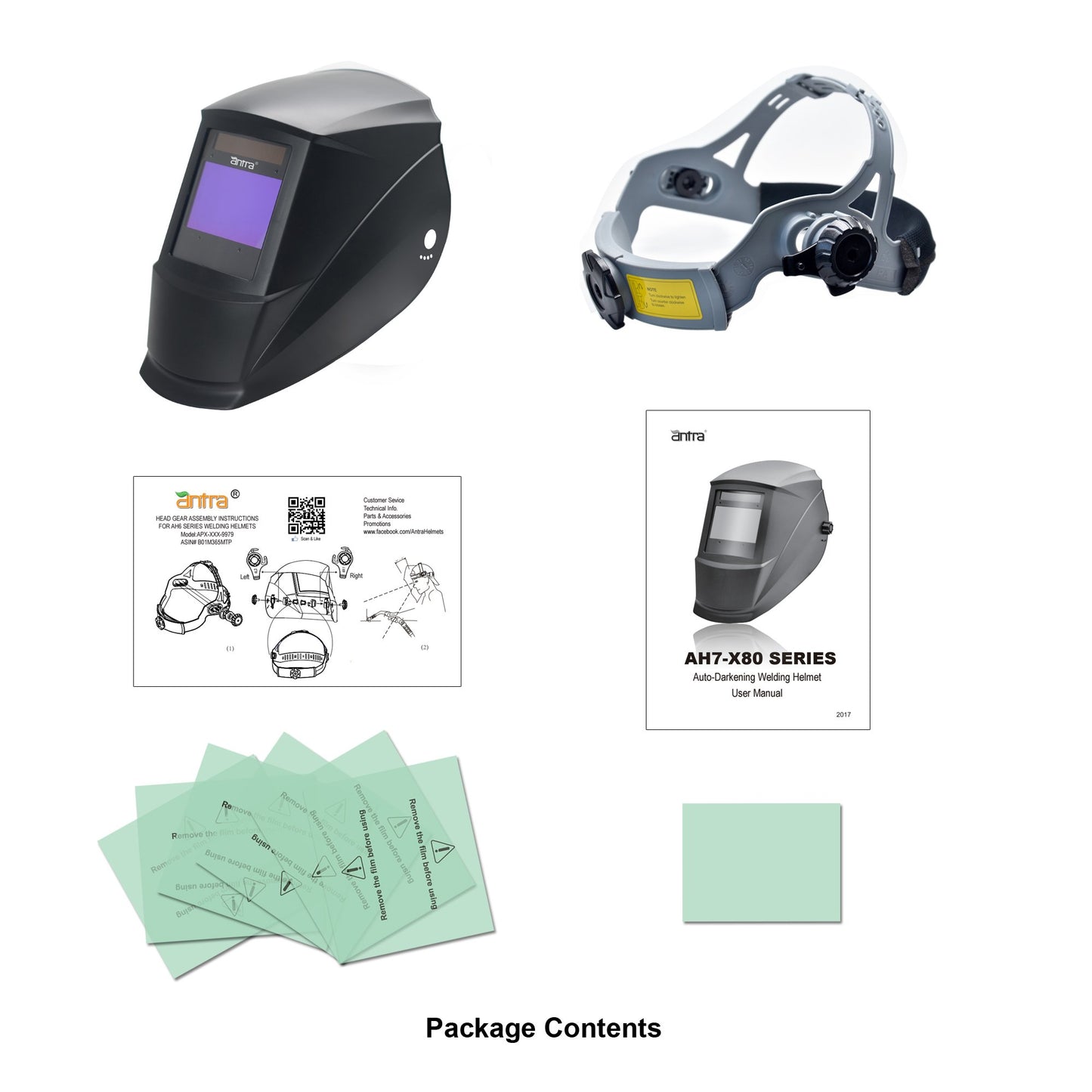 Antra™ AH7-X80-0000 Solar Power Auto Darkening Welding Helmet Shade 4/5-9/9-13