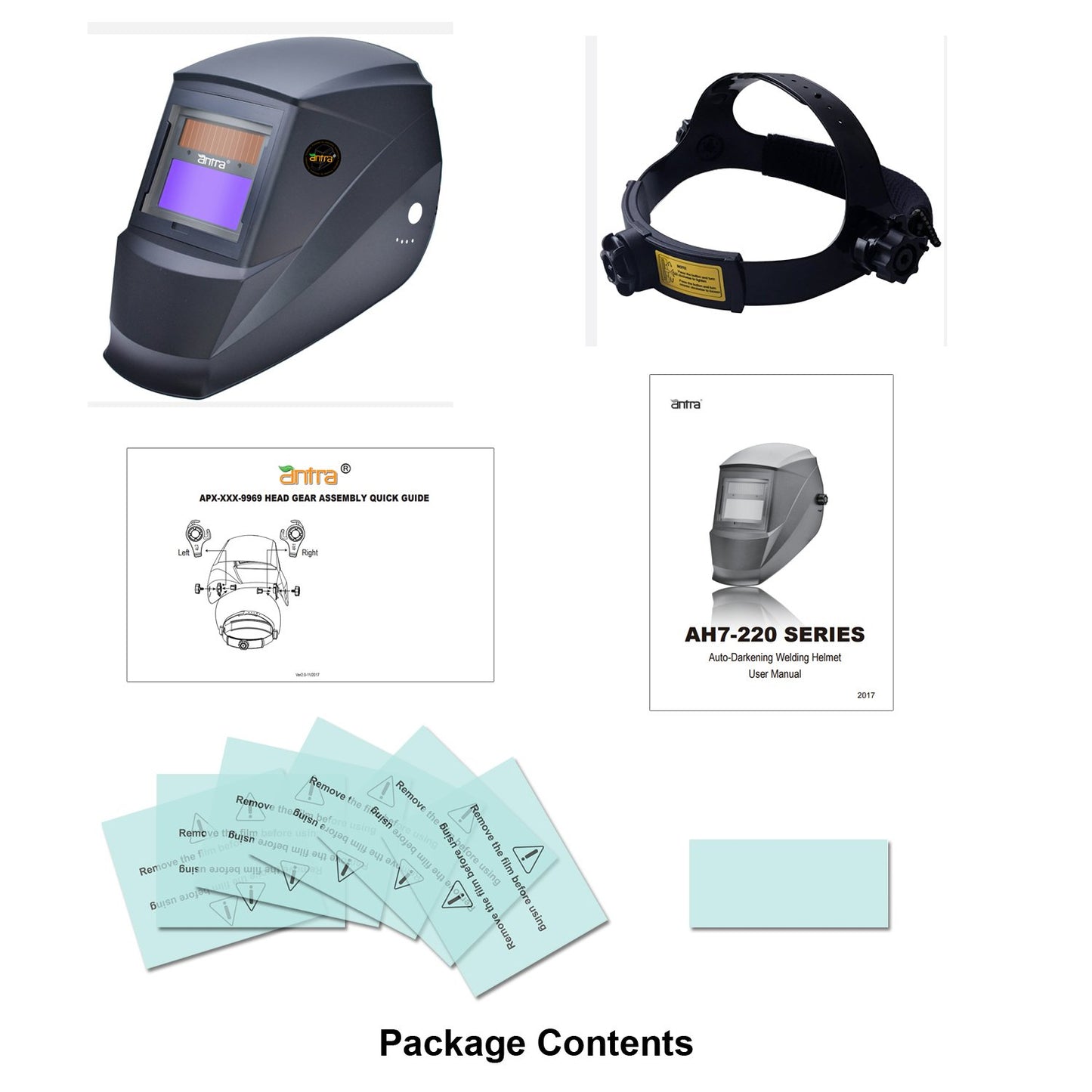 Antra® AH7-220-0000 Solar Power Auto Darkening Welding Helmet Shade 4/7-13