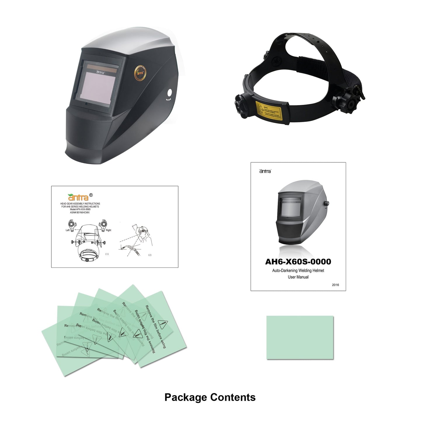 Antra™ AH6-X60S-0000 Super Light Auto Darkening Welding Helmet Shade 4/5-9/9-13