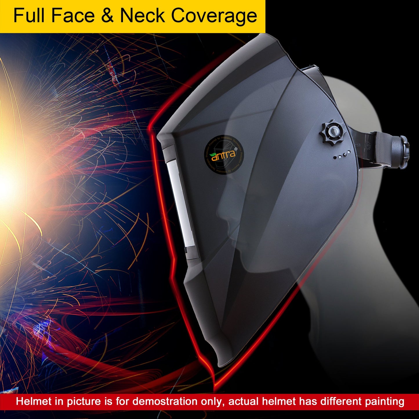 Antra™ RF121618 Solar Power Auto Darkening Welding Helmet Shade 4/5-9/9-13