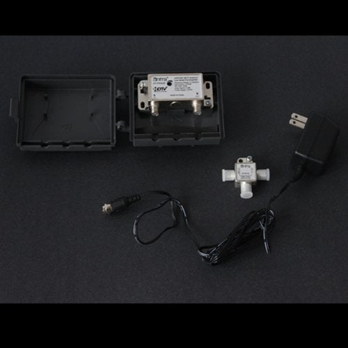 Antra™AT-PAA28 Low Noise Pre-Amplifier HDTV Pre-amp Signal Booster for UHF VHF Antenna 28dB Adjustable Gain Excellent for Long Cable running