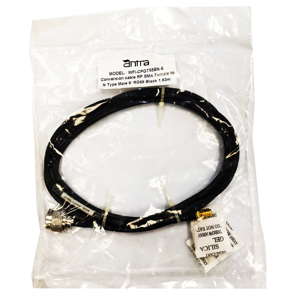 6' Low loss RG58 Pigtail cable N-Type Male to RP-SMA Female for WiFi and other communications
