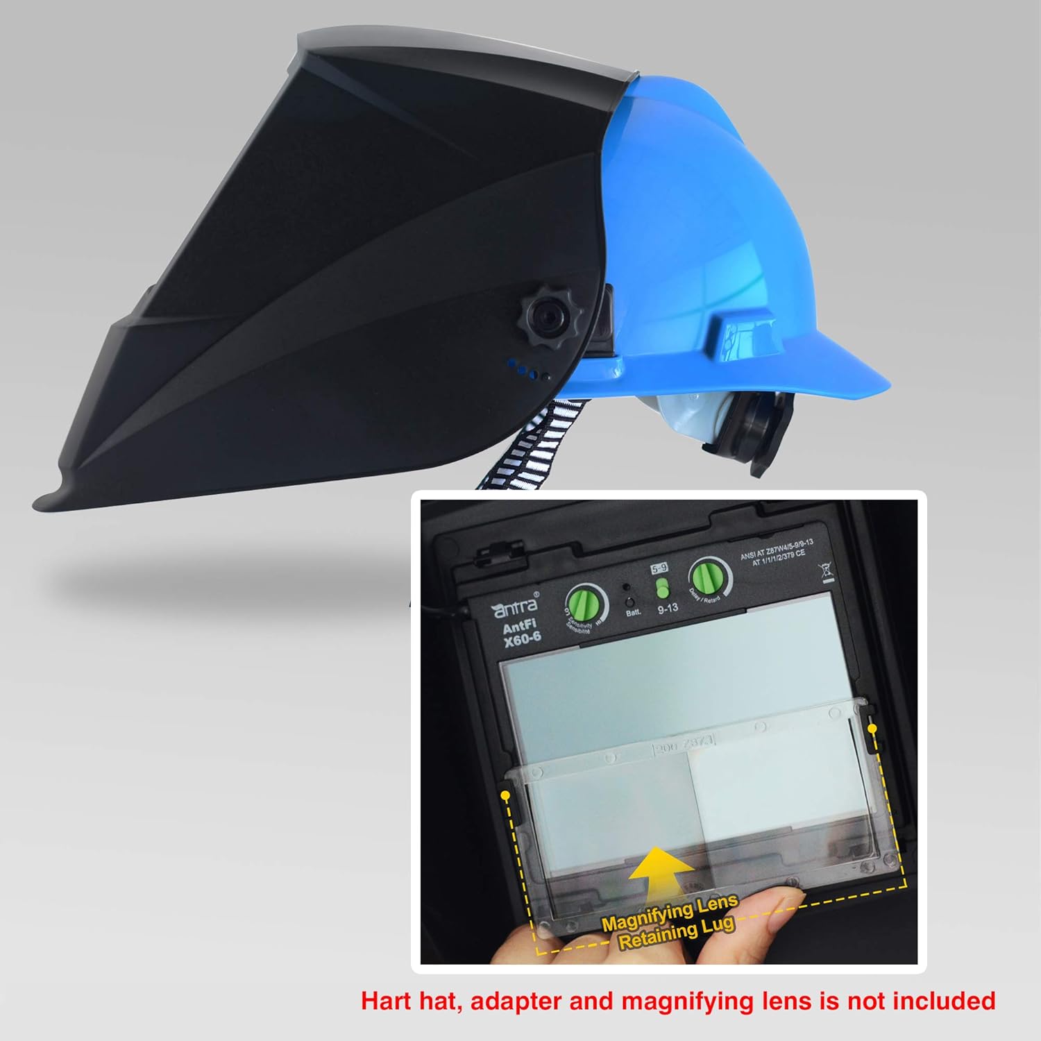 Antra AH6-660 Auto-Darkening Welding Helmet | Solar Power | Shade