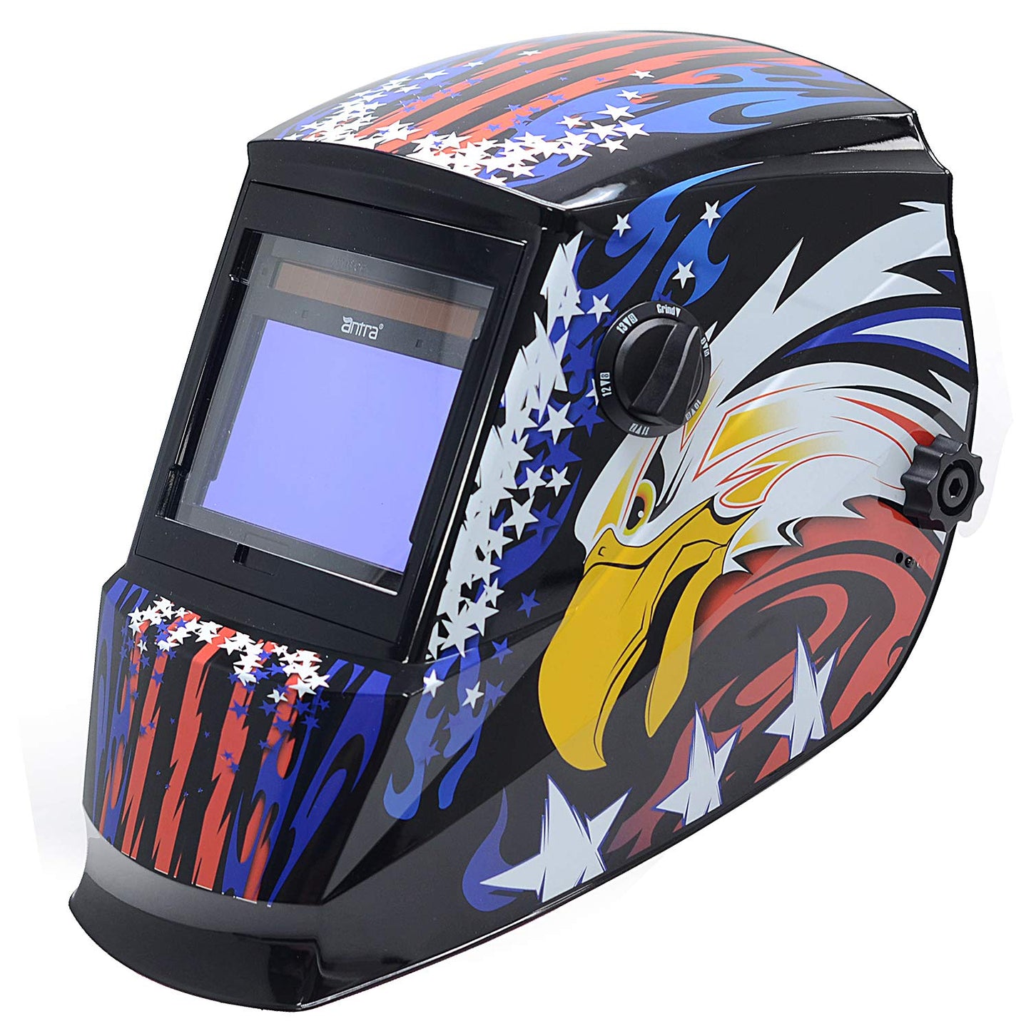 Antra AH6-660 Solar-Powered Auto-Darkening Welding Helmet – Shade 4 / 5-9 / 9-13, Professional Large Viewing