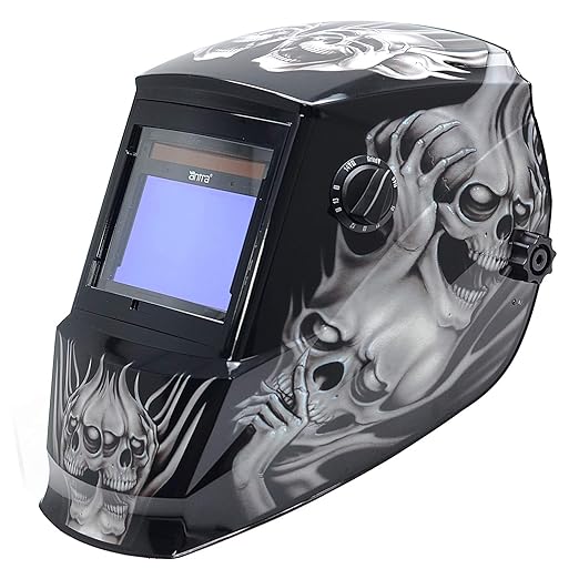 Antra AH6-660 Solar-Powered Auto-Darkening Welding Helmet – Shade 4 / 5-9 / 9-13, Professional Large Viewing