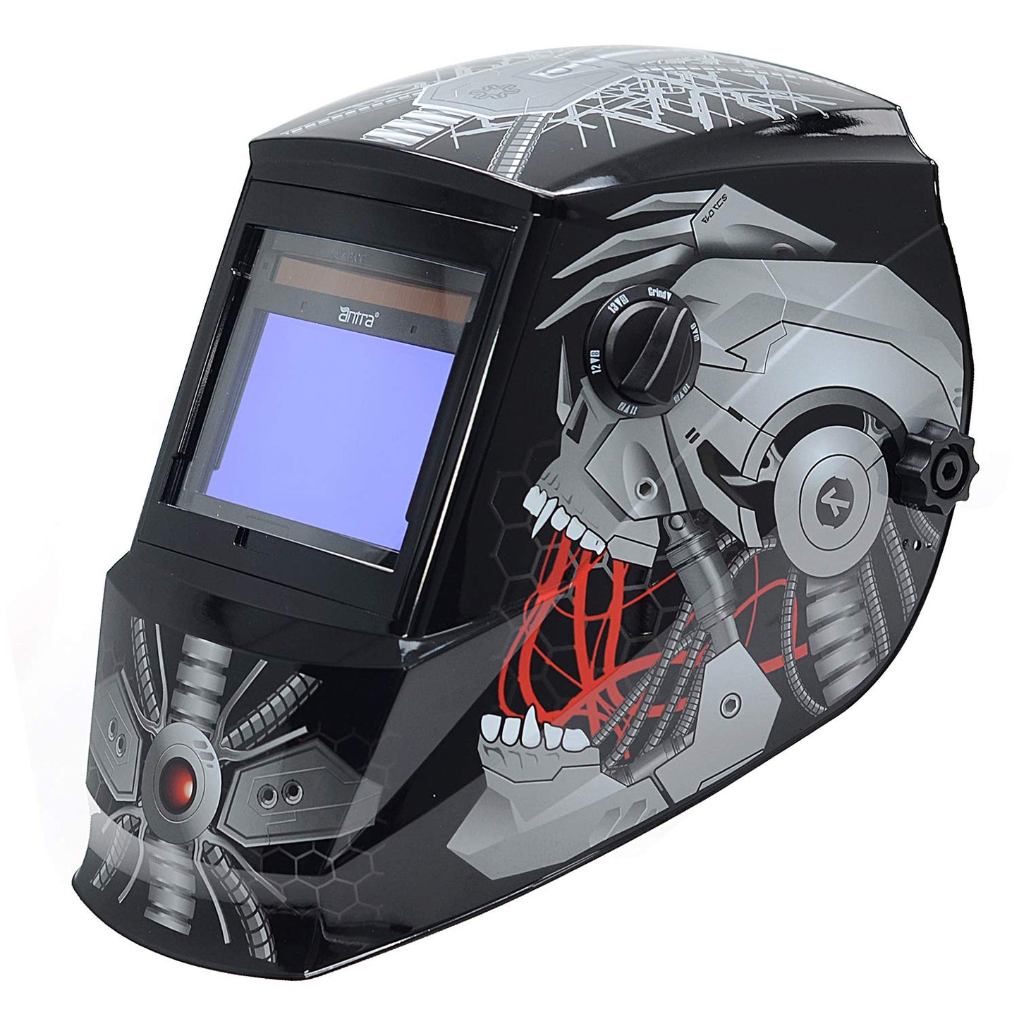 Antra AH6-660 Solar-Powered Auto-Darkening Welding Helmet – Shade 4 / 5-9 / 9-13, Professional Large Viewing