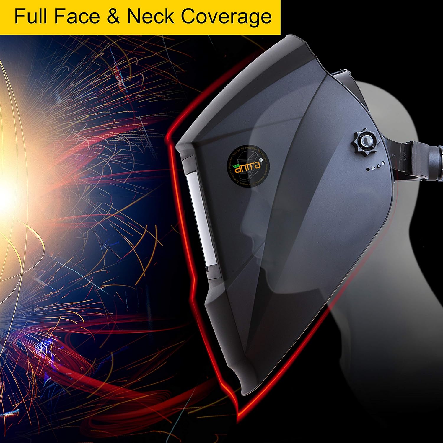 Solar Auto Darkening Welding Helmet Shade 4-13 | Antra AH7-860