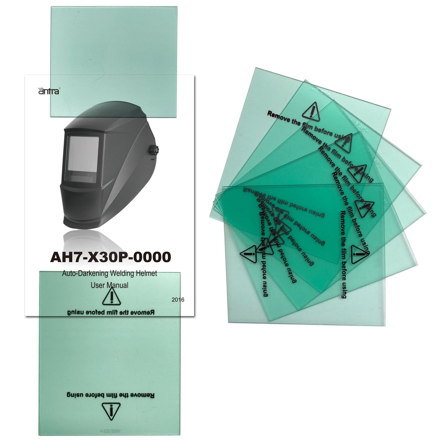 Antra AH7-X30P-7332 Digital Controlled Solar Powered Auto Darkening Welding Helmet Wide Shade 4/5-8/9-13 with Grinding Feature Extra Lens Covers Great for TIG, MIG, MMA, Plasma