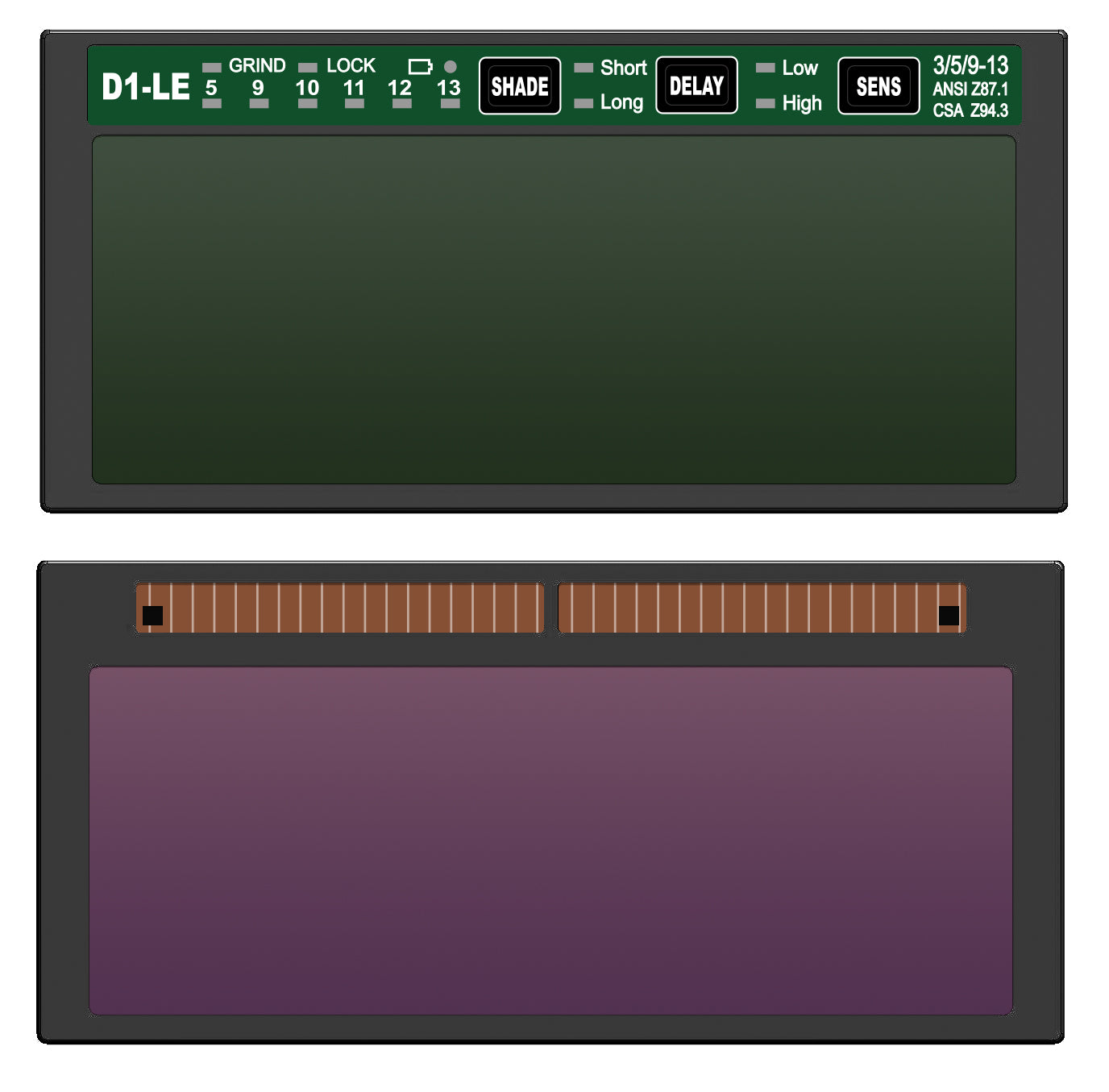 Antra D1-LE Auto-Darkening Welding Lens – Solar Powered, Shade 4 / 5, 9-13 with Shade Lock, Low-Amp TIG & High-Flux Performance