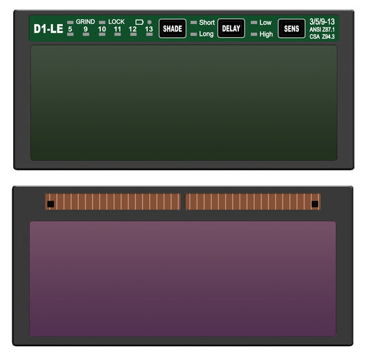 Antra D1-LE Auto-Darkening Welding Lens – Solar Powered, Shade 4 / 5, 9-13 with Shade Lock, Low-Amp TIG & High-Flux Performance