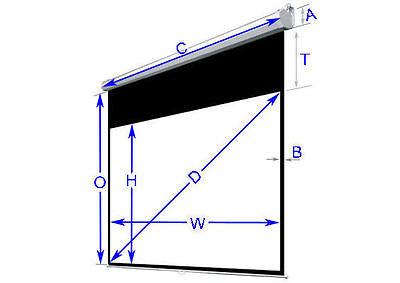 Antra™ PSA-150AG 16:9 Electric Motorized Projector Projection Screen Remote Matt Grey