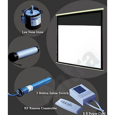 Antra™ PSA-100A 16:9 Electric Motorized Projector Projection Screen Remote Matt White