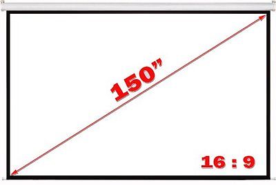 Antra™ PSA-150A 16:9 Electric Motorized Projector Projection Screen Remote Matt White