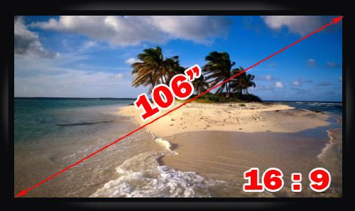 Antra 16:9 Fixed Projector Projection Screen (6-PC Frame) PVC material 3D HD Compatible for Home Theater Office Presentation