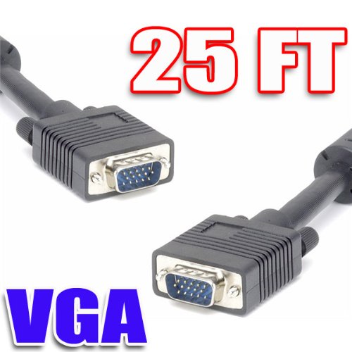 25 Feet 7.5 Meters Premium VGA / SVGA / UXGA Extension Cable M-M for Monitor or Projector