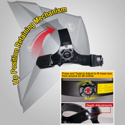 Antra™ AH7-360-7311 Solar Power Auto Darkening Welding Helmet Shade 4/5-9/9-13