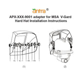 Antra™ APX-XXX-9001 Hard Hat Adapter Kits for Antra Helmets and MSA V-Guard hard hat
