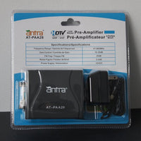 Antra™AT-PAA28 Low Noise Pre-Amplifier HDTV Pre-amp Signal Booster for UHF VHF Antenna 28dB Adjustable Gain Excellent for Long Cable running