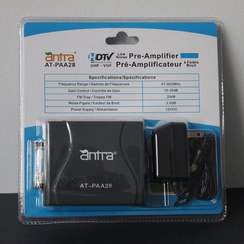 Antra™AT-PAA28 Low Noise Pre-Amplifier HDTV Pre-amp Signal Booster for UHF VHF Antenna with 4G LTE, 5G Filter