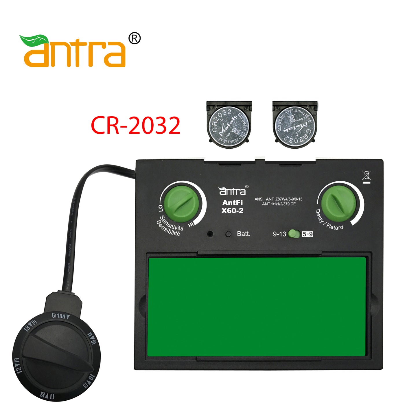 REFURBISHED Antra™ AH6-260-0000 Solar Power Auto Darkening Welding Helmet Shade 4/5-9/9-13
