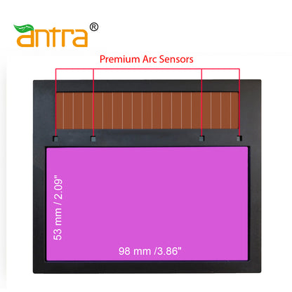 Antra™ AntFi X60-3 Solar Power Auto Darkening Lens Shade 4/5-9/9-13, good for TIG,MIG,MMA,Plasma Cutting