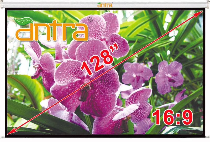Antra™ PSA-128A 16:9 Electric Motorized Projector Projection Screen Remote Matt White