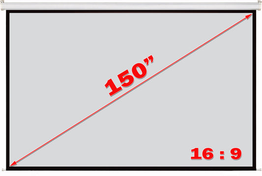 Antra™ PSA-150AG 16:9 Electric Motorized Projector Projection Screen Remote Matt Grey
