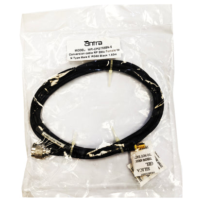 6' Low loss RG58 Pigtail cable N-Type Male to RP-SMA Female for WiFi and other communications