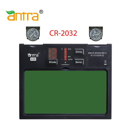 Antra™ X30 Solar Power Auto Darkening Lens Digital Controlled Shade 4/5-8/9-13 LED Display, good for TIG,MIG,MMA,Plasma Cutting