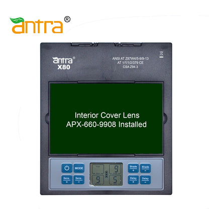 Antra™ X80 Solar Power Auto Darkening Lens Digital Controlled Shade 4/5-9/9-13 LCD Display, good for TIG,MIG,MMA,Plasma Cutting