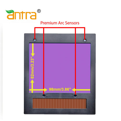 Antra™ X98 TOP Optical Class 1/1/1/1 Solar Power Auto Darkening Lens Digital Controlled Shade 3/5-9/9-14 LCD Display, good for TIG,MIG,MMA,Plasma Cutting